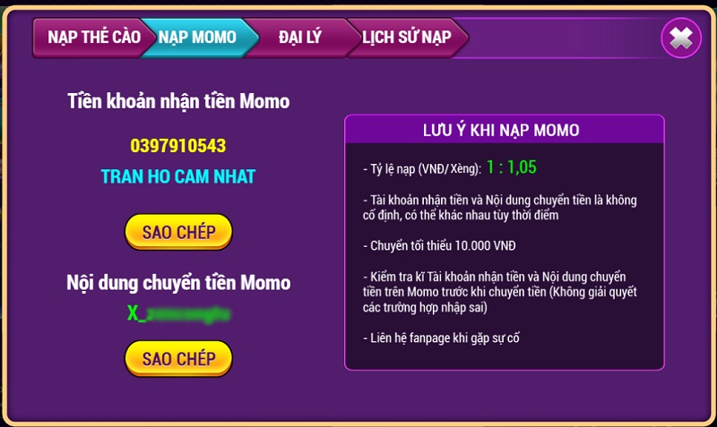 xeng88 nap tien