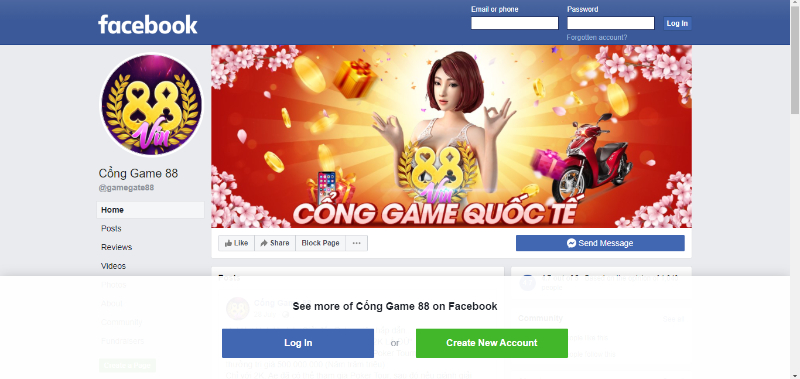 Cổng thông tin  chính thức của cổng game.